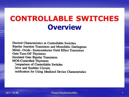 CONTROLLABLE SWITCHES