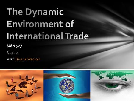 MBA 523 Chp. 2 with Duane Weaver. 20 th -21 st Century – Marketer’s Global Perspective Balance of Payments Protectionism Easing Trade Restrictions International.