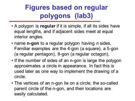 Figures based on regular polygons (lab3)