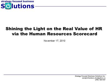 Shining the Light on the Real Value of HR