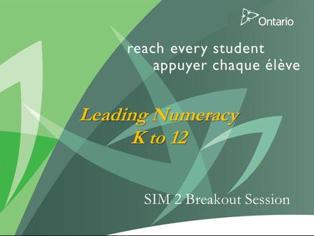 1 SIM 2 Breakout Session Leading Numeracy K to 12.