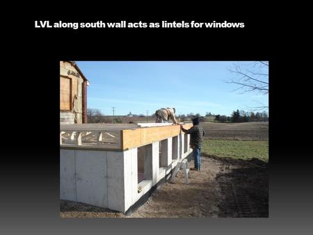 LVL along south wall acts as lintels for windows.