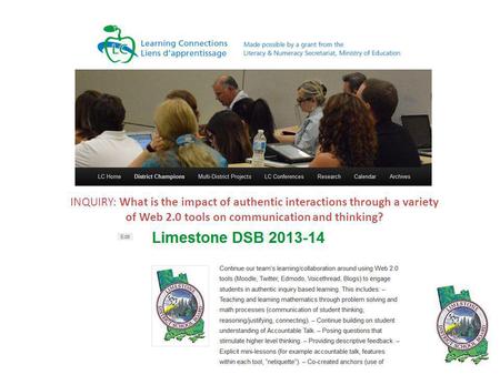 INQUIRY: What is the impact of authentic interactions through a variety of Web 2.0 tools on communication and thinking?