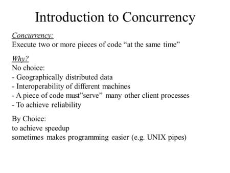 Introduction to Concurrency