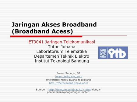Jaringan Akses Broadband (Broadband Acess)