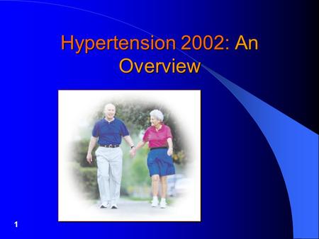 1 Hypertension 2002: An Overview. 2 Leading Risks For Death (World Health Organization 1995)