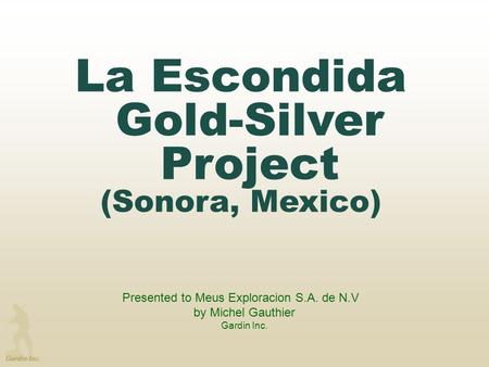 La Escondida Gold-Silver Project