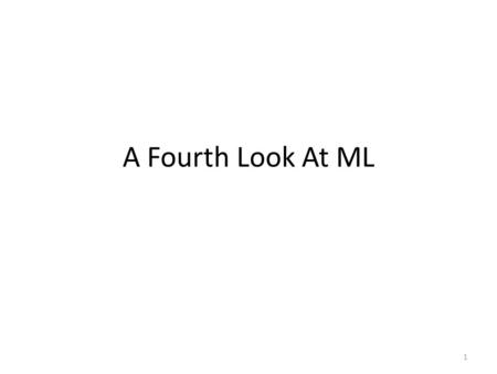 A Fourth Look At ML 1. Type Definitions Predefined, but not primitive in ML: Type constructor for lists: Defined for ML in ML datatype bool = true | false;