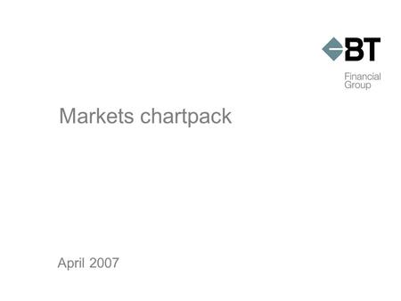 Markets chartpack April 2007. What correction? The China fall…  The Shanghai composite index fell almost 9% on Tuesday 27 th Feb 2007 and weighed on.