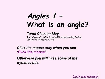 Angles 1 – What is an angle?