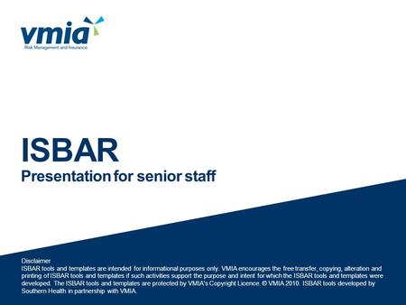 ISBAR Presentation for senior staff