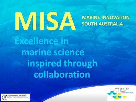 Excellence in MISA marine science inspired through collaboration MARINE INNOVATION SOUTH AUSTRALIA.