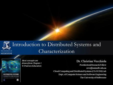 Introduction to Distributed Systems and Characterization