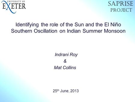 Indrani Roy & Mat Collins