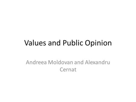 Values and Public Opinion