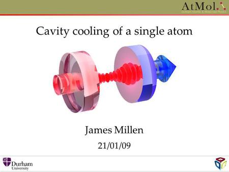 Cavity cooling of a single atom James Millen 21/01/09.