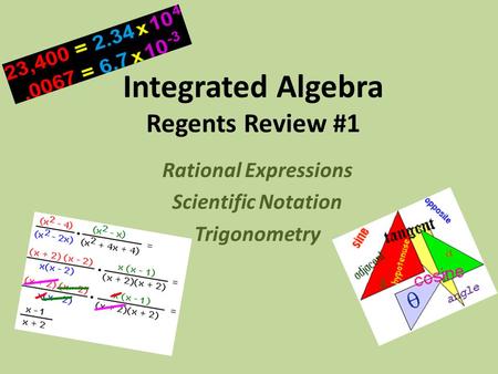 Integrated Algebra Regents Review #1
