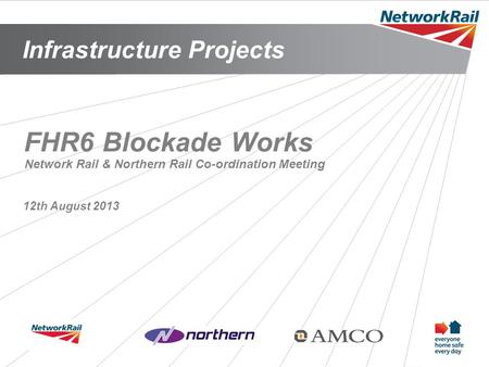 Infrastructure Projects 1 FHR6 Blockade Works 12th August 2013 Network Rail & Northern Rail Co-ordination Meeting.