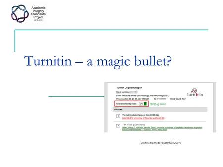 Turnitin – a magic bullet? Turnitin screencap (Subterfu9e 2007)