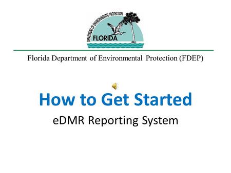 How to Get Started eDMR Reporting System Florida Department of Environmental Protection (FDEP)