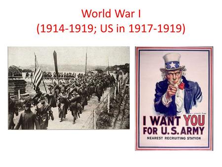 World War I (1914-1919; US in 1917-1919). World War I I. ________________ Causes A._______________ 1.extreme pride/loyalty a. ________________ competing.