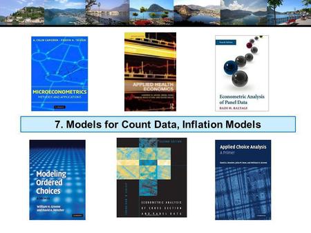 7. Models for Count Data, Inflation Models. Models for Count Data.