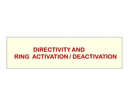 DIRECTIVITY AND RING ACTIVATION / DEACTIVATION.