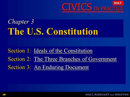 Chapter 3 The U.S. Constitution