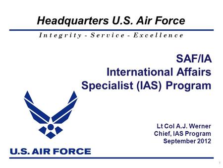 SAF/IA International Affairs Specialist (IAS) Program