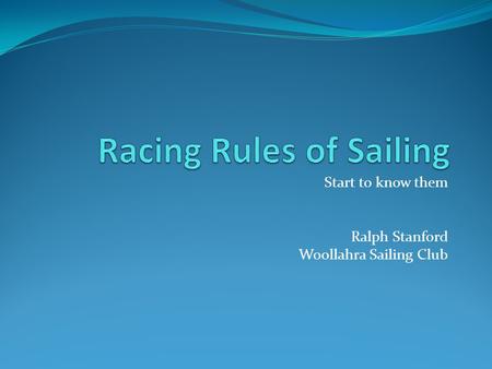 Racing Rules of Sailing