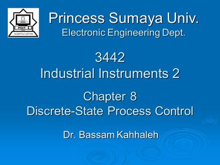 3442 Industrial Instruments 2 Chapter 8 Discrete-State Process Control