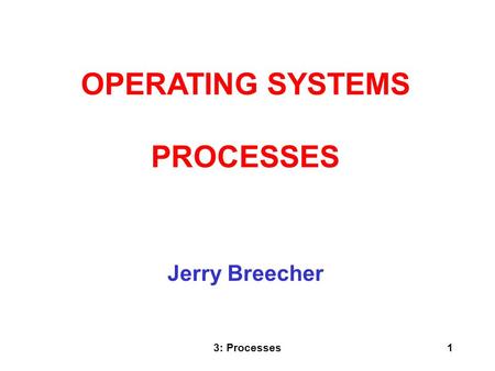 OPERATING SYSTEMS PROCESSES