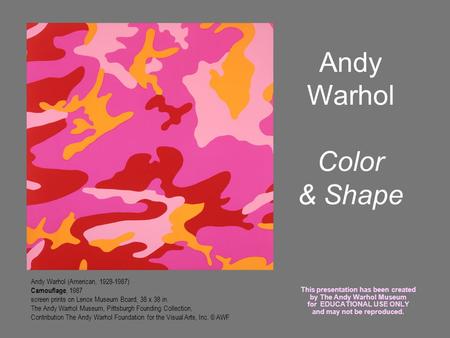 Andy Warhol Color & Shape