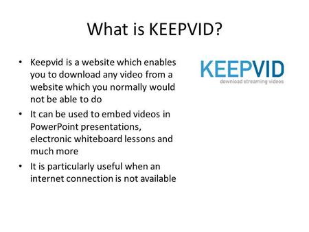 What is KEEPVID? Keepvid is a website which enables you to download any video from a website which you normally would not be able to do It can be used.