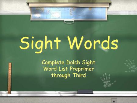 Complete Dolch Sight Word List Preprimer through Third