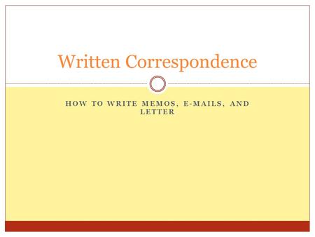 Written Correspondence