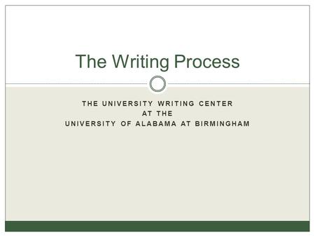The University Writing Center University of Alabama at Birmingham