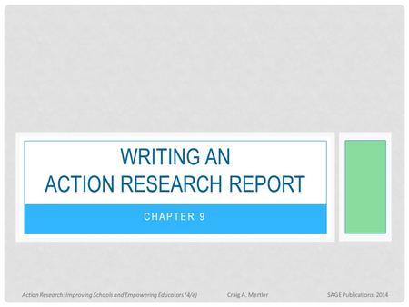 Writing an action research report