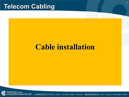 Telecom Cabling Cable installation.
