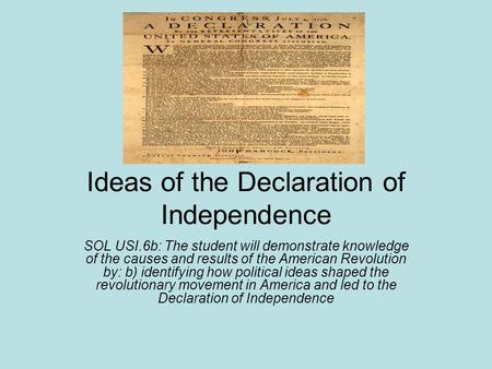 Ideas of the Declaration of Independence