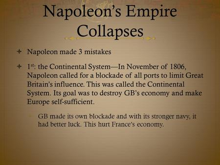 Napoleon’s Empire Collapses