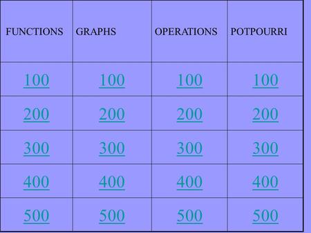 FUNCTIONSGRAPHSOPERATIONSPOTPOURRI 100 200 300 400 500.