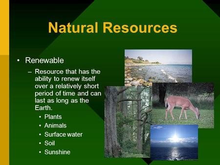 Natural Resources Renewable