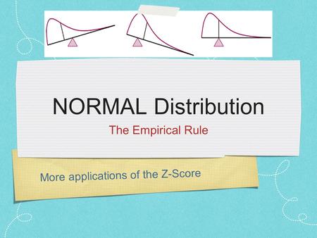 More applications of the Z-Score NORMAL Distribution The Empirical Rule.