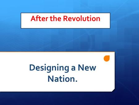 After the Revolution Designing a New Nation. AFTER THE REVOLUTION Background  Setting up the new Nation  NATIONAL GOVERNMENT  Strong Limited  Nationalists.