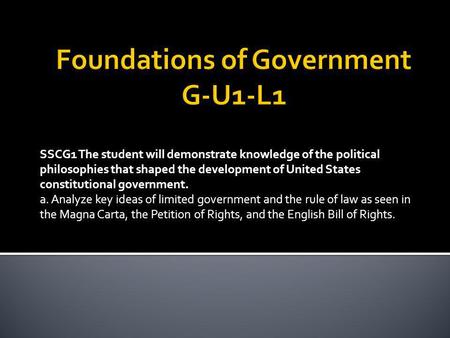 Foundations of Government G-U1-L1