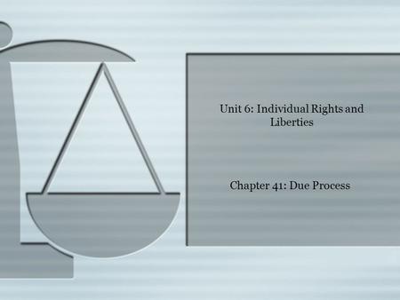 Unit 6: Individual Rights and Liberties
