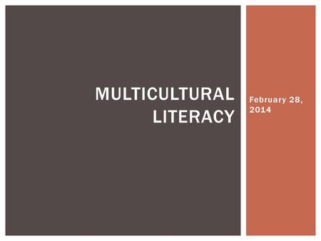 Multicultural LIteracy