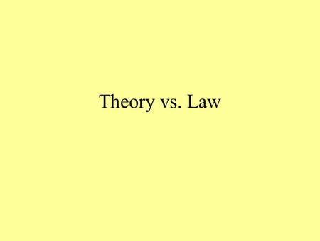 Theory vs. Law.