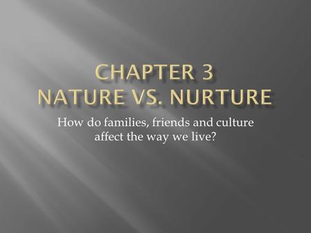 Chapter 3 Nature vs. Nurture
